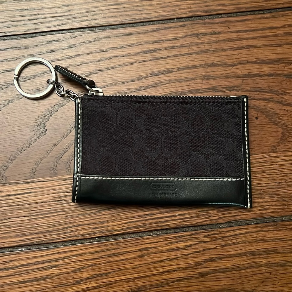 Coach Key Chain Wallet in Black